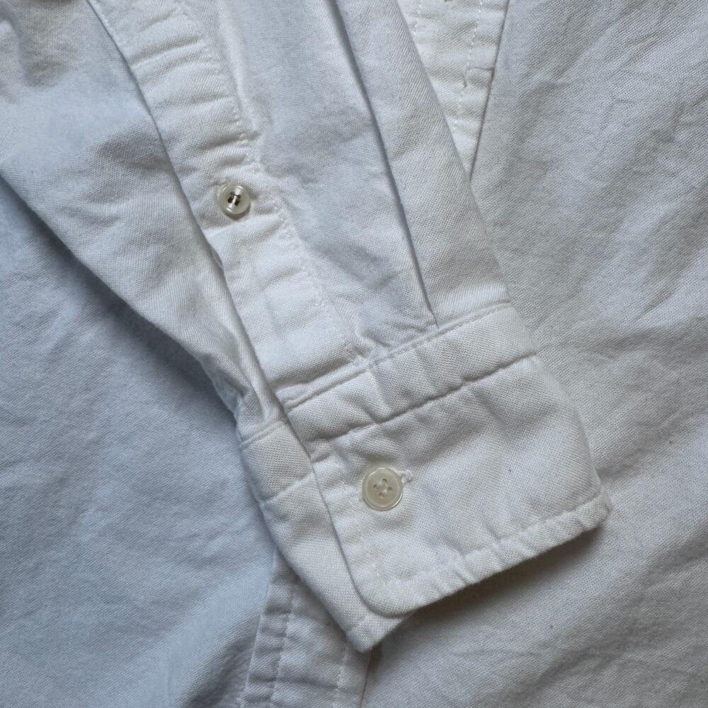Banana Republic Shirt Mens M White Oxford Standard Fit Cotton Long Sleeve - Picture 5 of 11